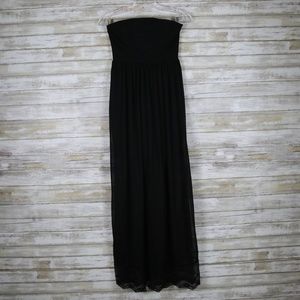 Honey and Rosie Black Tube Top Maxi Dress sz Sm